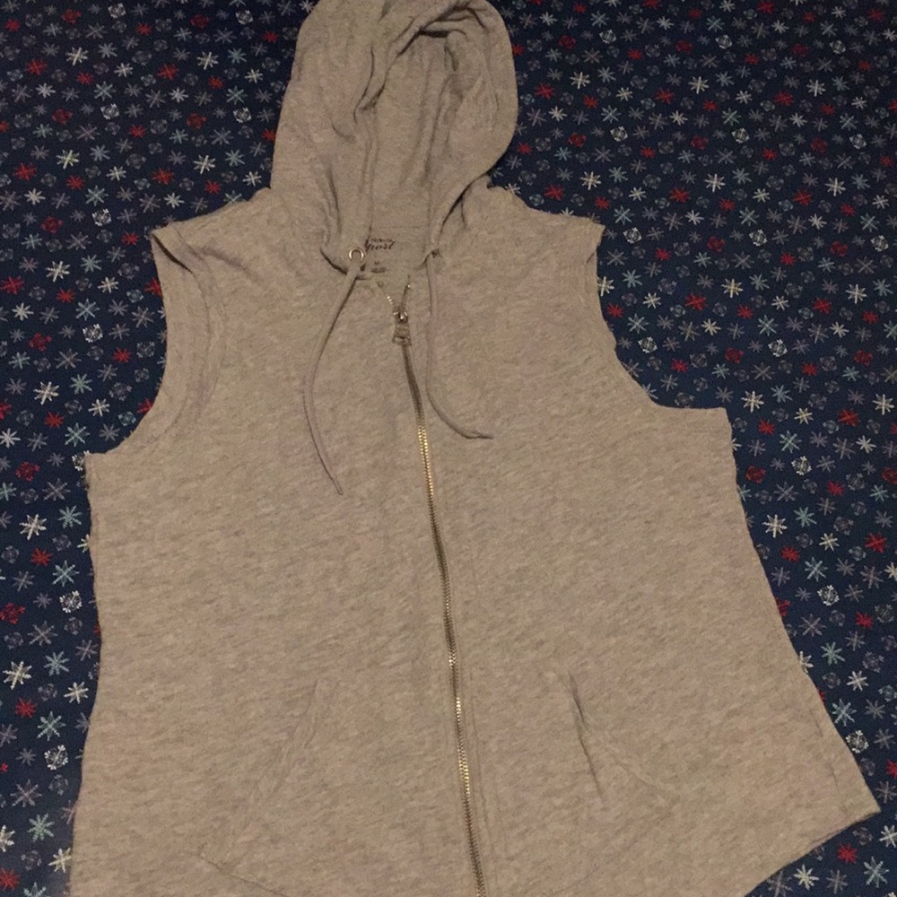 Trendy Grey Tank Hoodie Style & Co Sport Medium